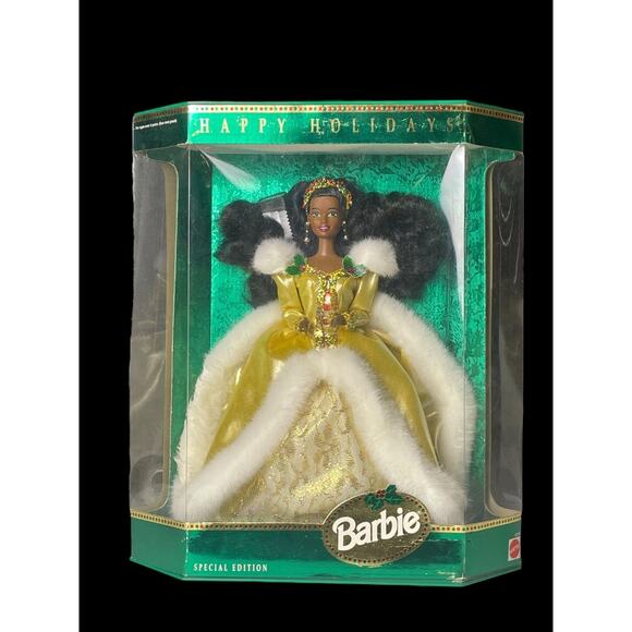 1994 Mattel Happy Holidays Barbie Christmas Black Doll Special Edition #12156 - Picture 1 of 7
